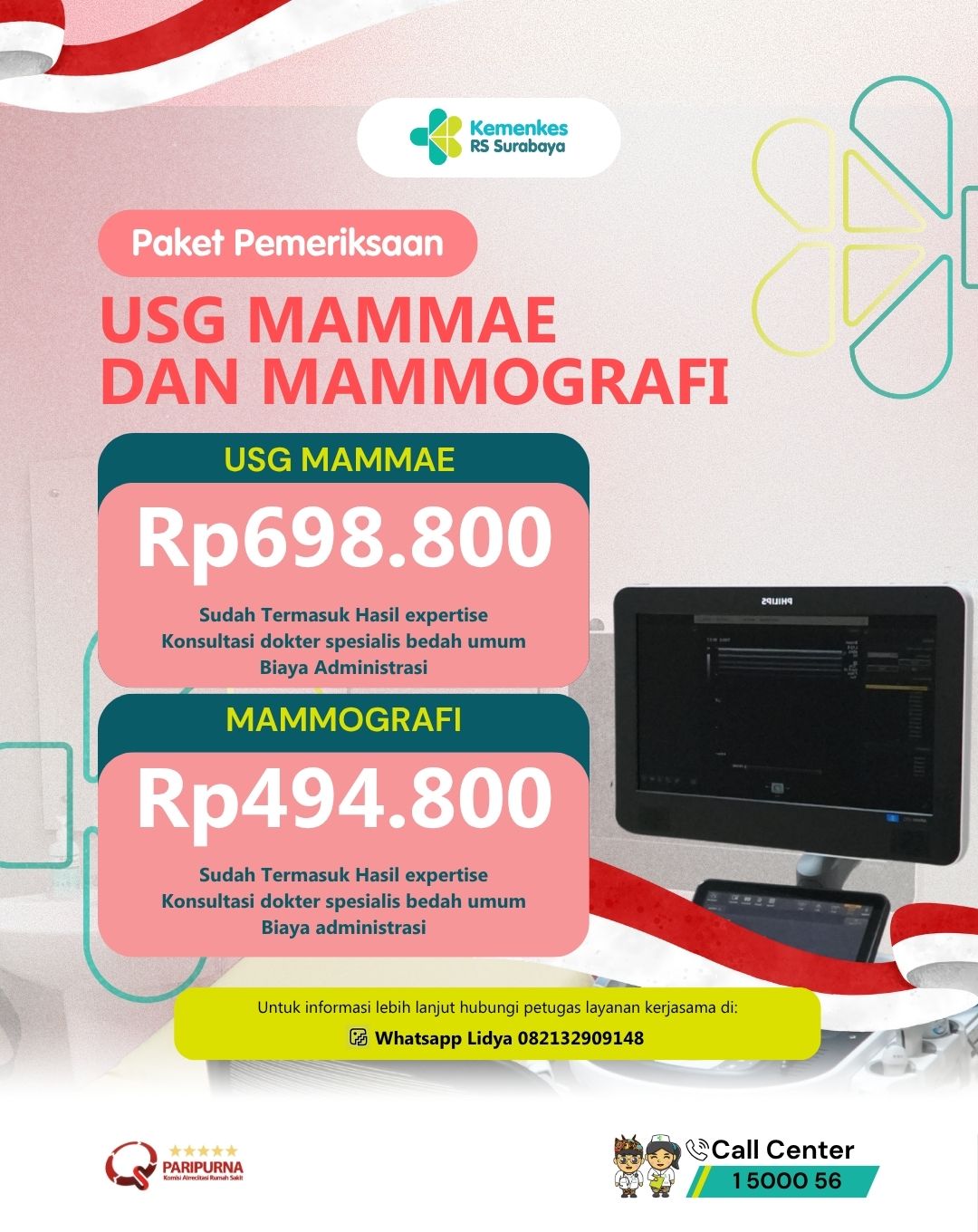 Paket Pemeriksaan USG Mammae dan Mammografi