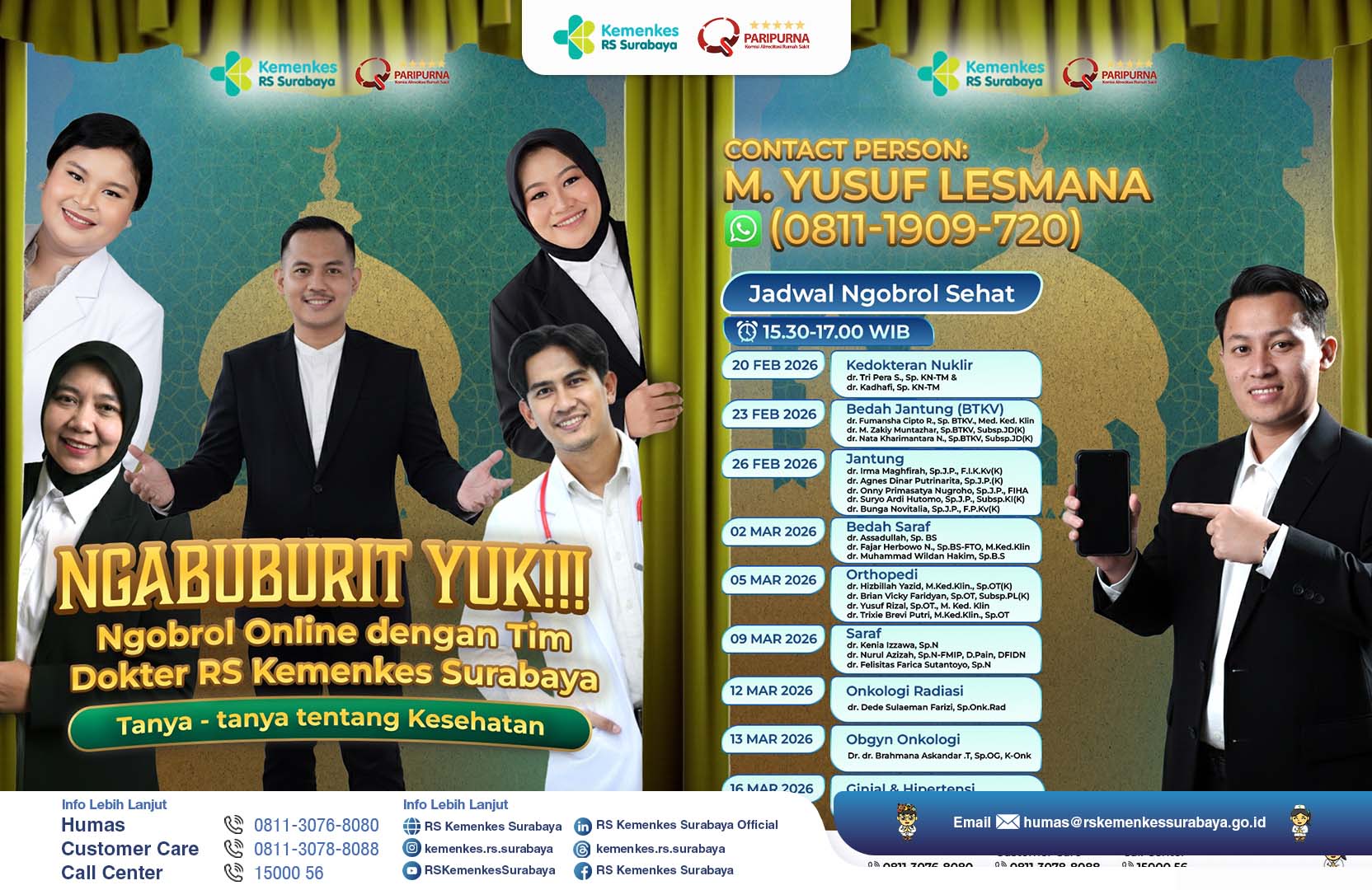 Ngabuburit Bermanfaat: Konsultasi Kesehatan Gratis Bareng Dokter RS Kemenkes Surabaya!